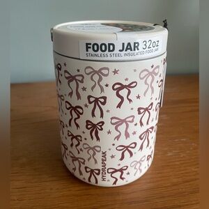NEW Hydrapeak Food Jar 32oz Stainless Steel Insulated Leak Proof Bows Stars